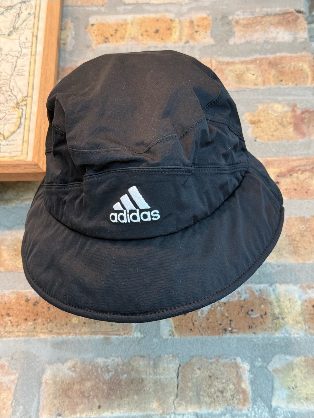 adidas Black Kids Bucket Hat with White Logo